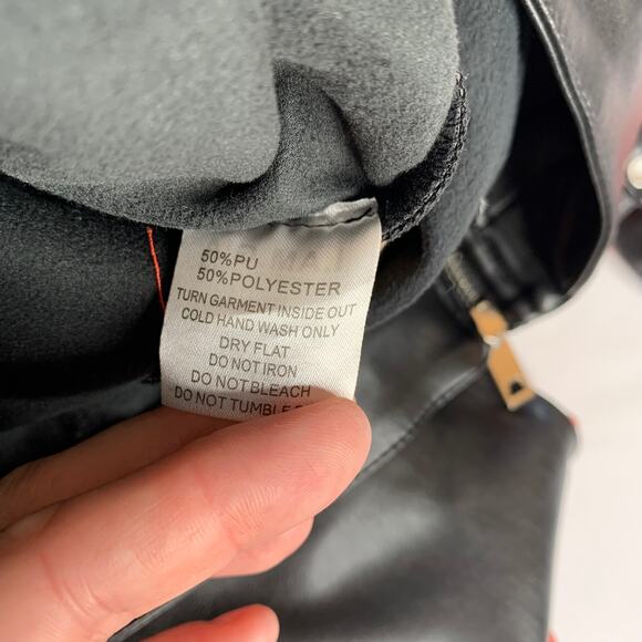 I.AM.GIA Faux Leather Moto Pants Orange Black Size M - Picture 16 of 16